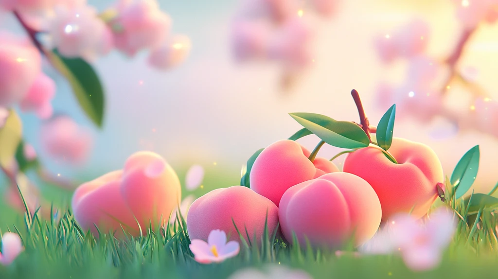 桃花盛开背景图