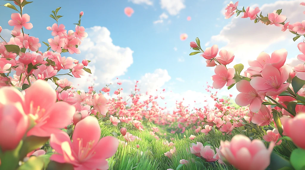 唯美梦幻花田场景