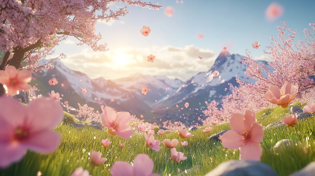 唯美梦幻花田场景