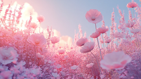 唯美梦幻花田场景