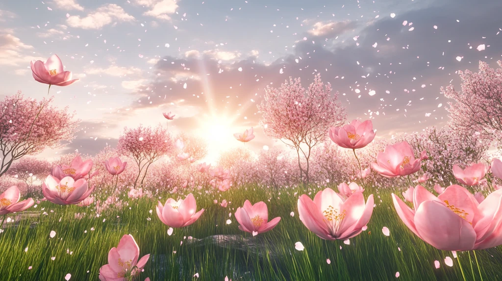 唯美梦幻花田场景