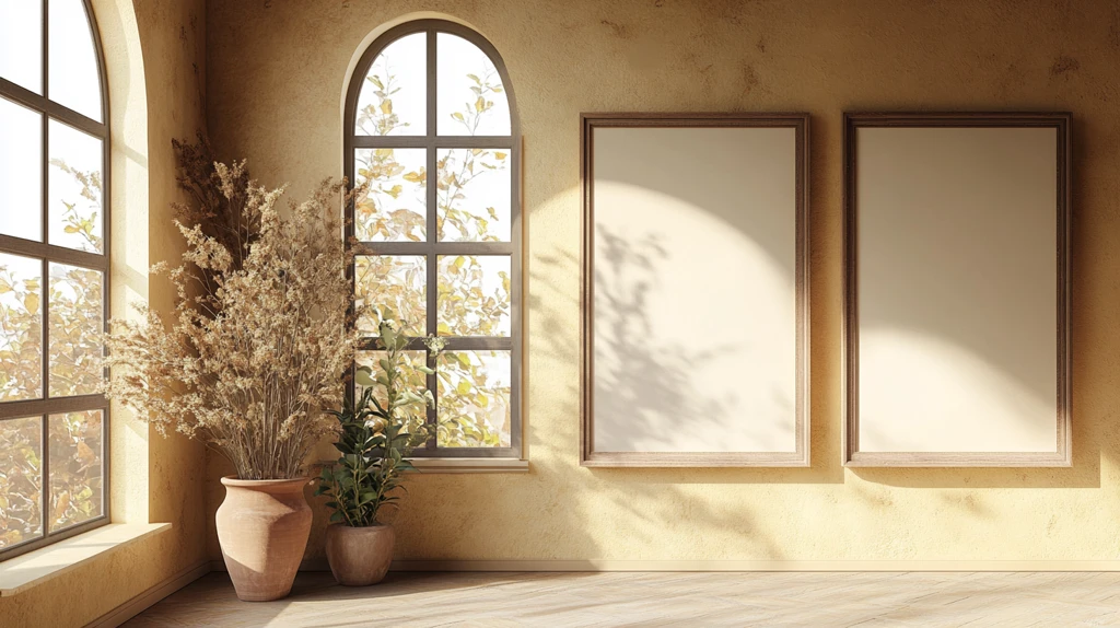 简洁油画风照片展示区