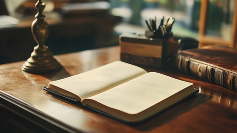 打开的书本书桌