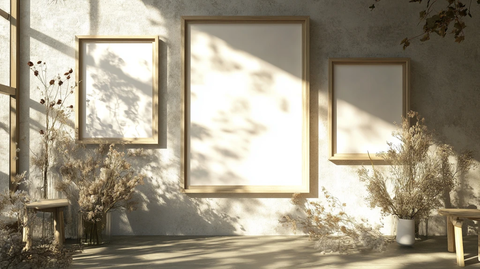 简洁油画风照片展示区