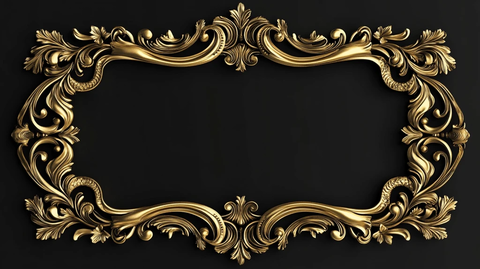金色浮雕花纹边框
