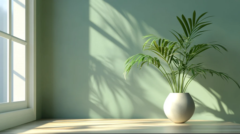 蓝色的房间里的植物