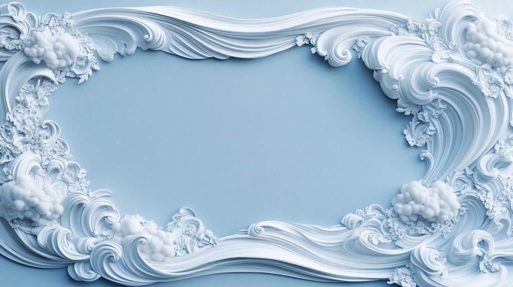 水蓝云彩花纹模板下载