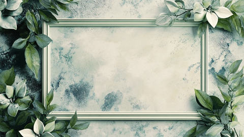 绿色植物背景边框