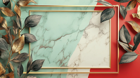 几何大理石绿植