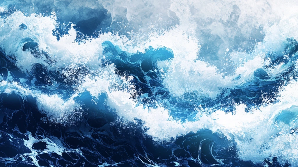 波涛海涛壁画海波海浪