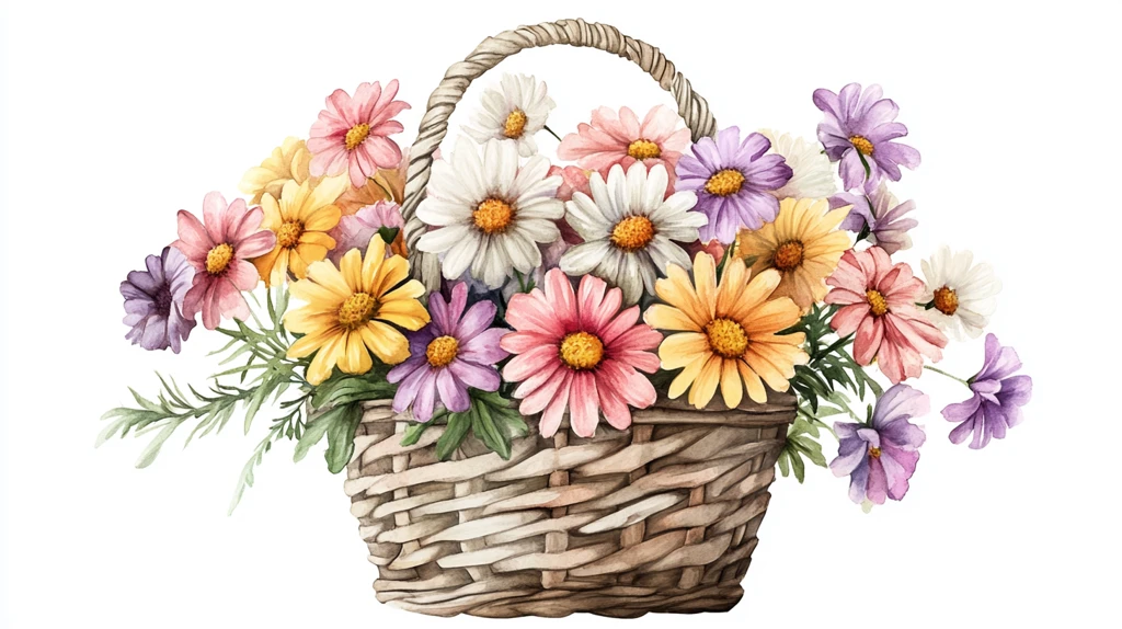 花篮插画