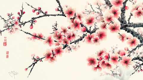 梅意境梅花花鸟画