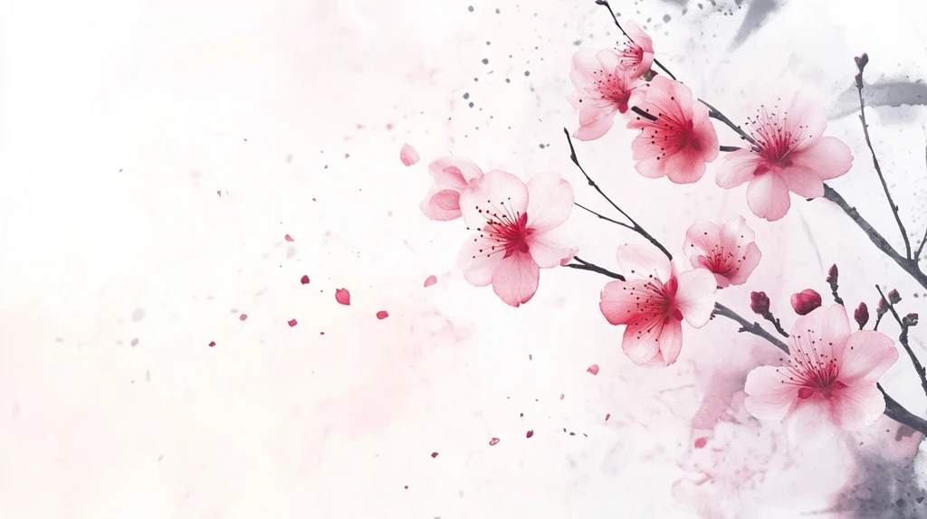 水墨唯美桃花