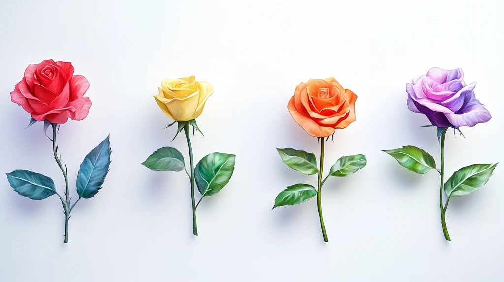 玫瑰花束静物画