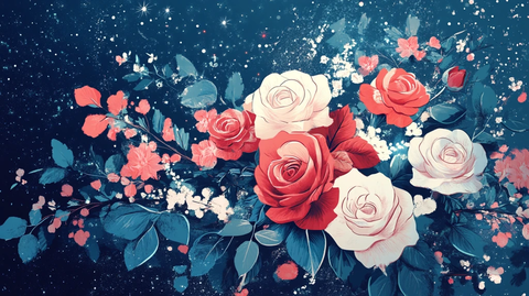 浪漫梦幻玫瑰花卉素材