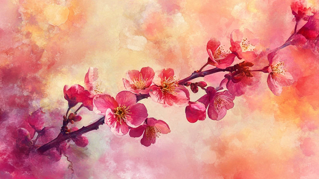 桃花装饰画背景