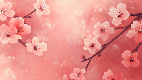 手绘桃花背景