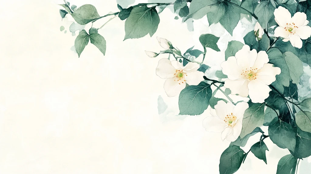 唯美蔷薇水彩荼蘼花