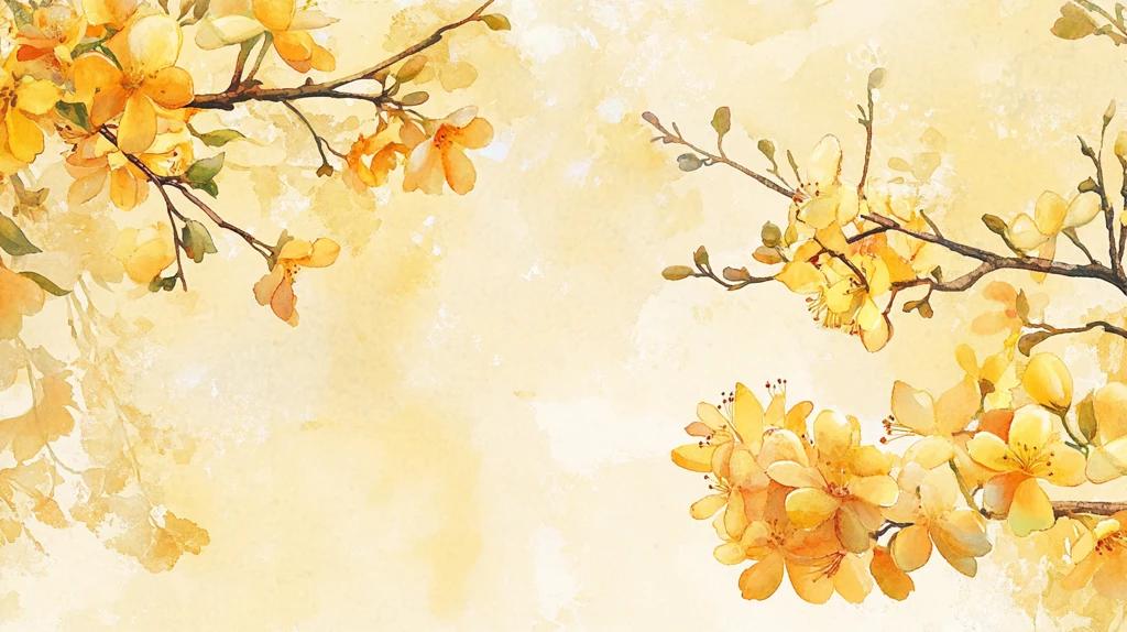 新中式手绘银杏叶花鸟