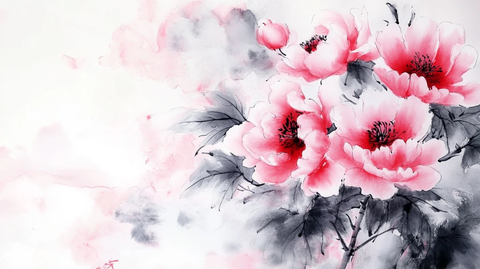 唯美风水墨牡丹