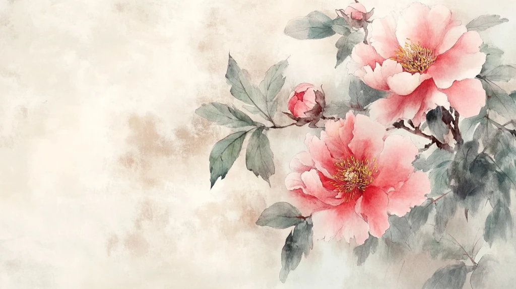 唯美风水彩牡丹