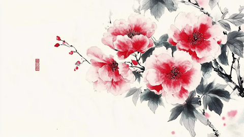 唯美风水墨牡丹