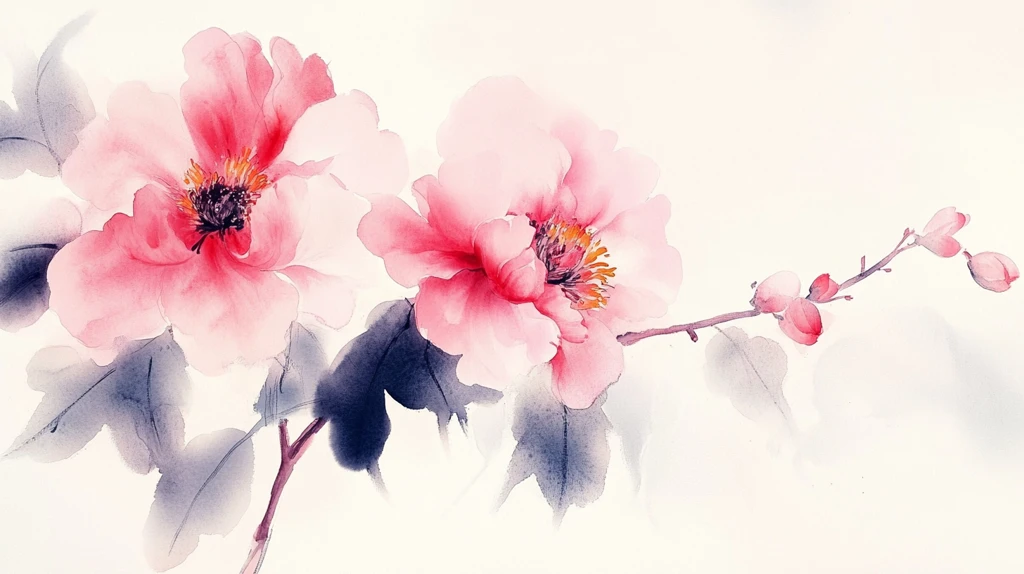 唯美风水墨牡丹