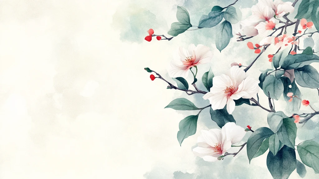 手绘春天古风花卉背景