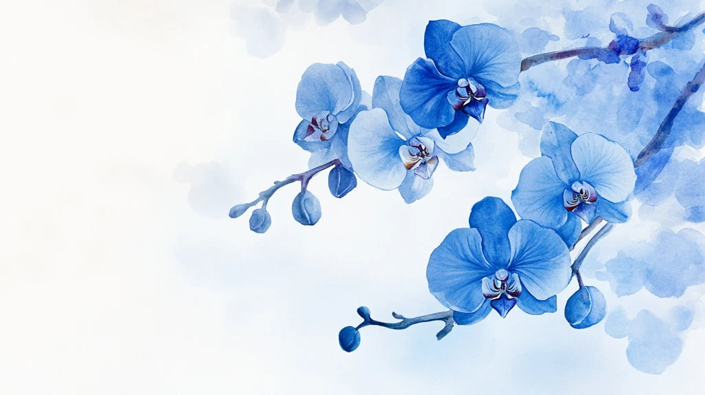 蓝色蝴蝶兰背景墙