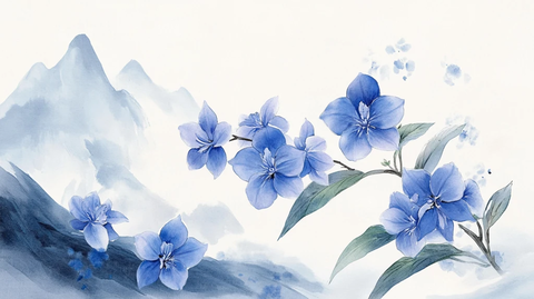 蓝花丹插画
