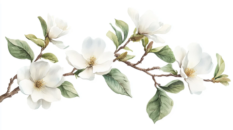 手绘苹果花桃花杏花