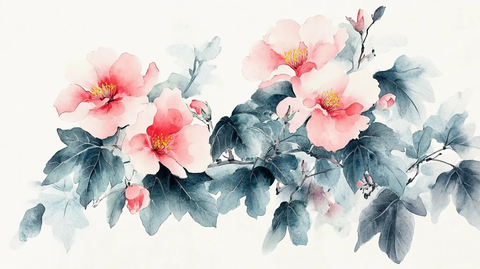 水墨扶桑花