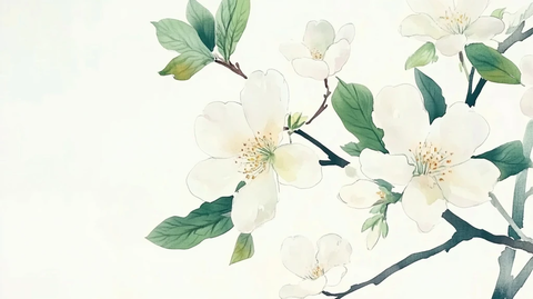 手绘梨花工笔花