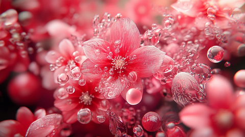 花卉花瓣红绒球