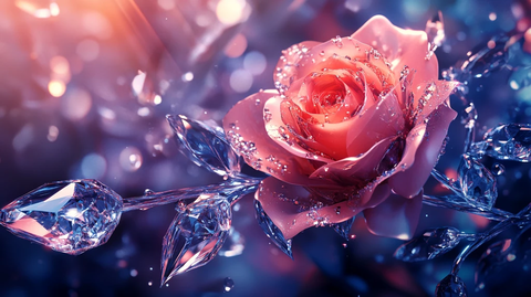 梦幻水晶粉红玫瑰花