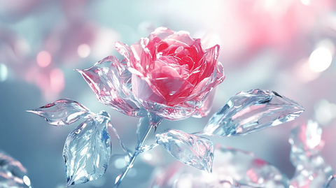 梦幻水晶粉红玫瑰花