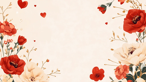 森系粉橙色花朵背景