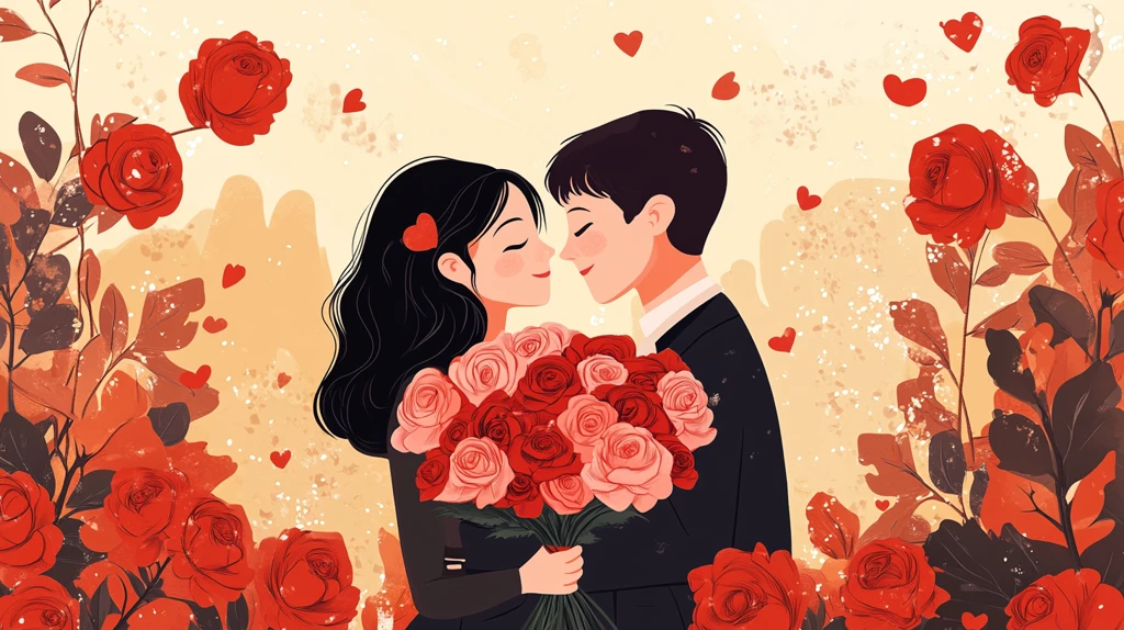 情人节情侣插画