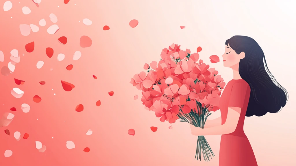 情人节女孩插画背景