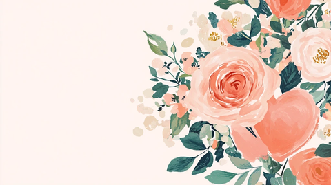 森系粉橙色花朵背景