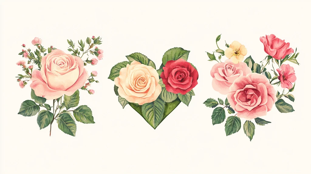 卡通花束玫瑰花插画