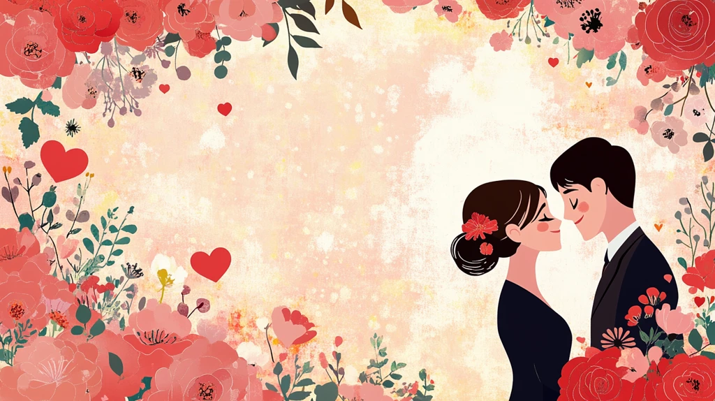 浪漫情侣插画背景