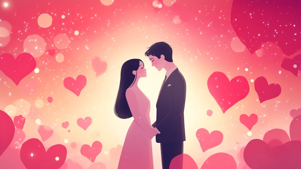 浪漫情侣插画背景