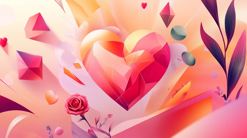 情人节剪纸风插画