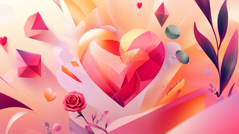 情人节剪纸风插画