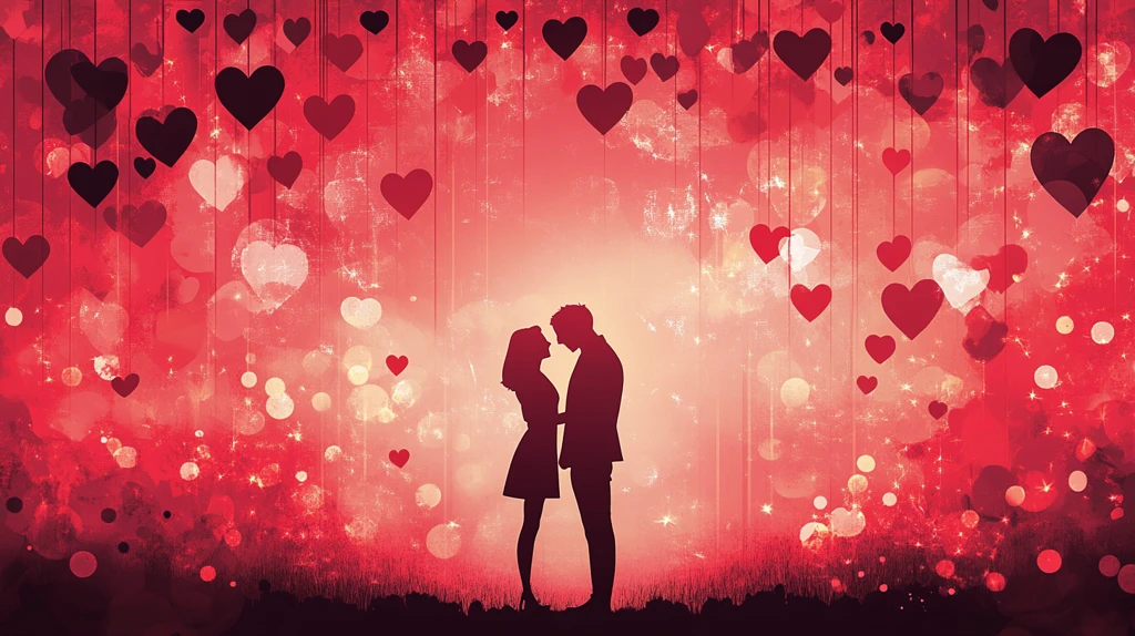 情侣剪影情人节点