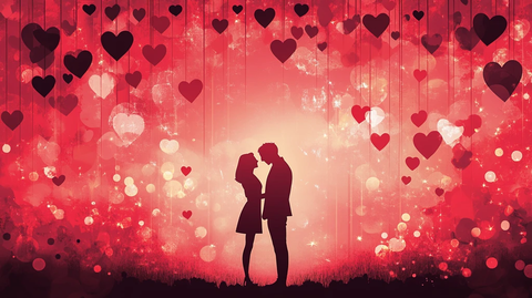 情侣剪影情人节点