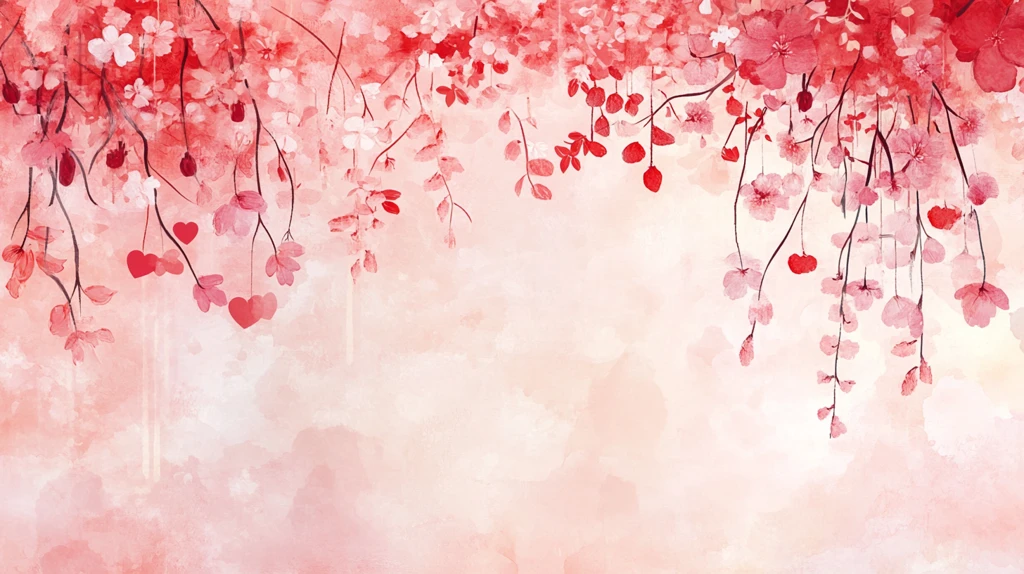 手绘红色花卉梦幻背景