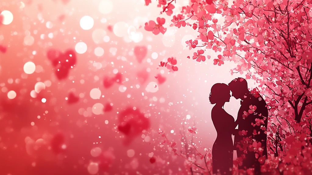 浪漫情侣插画背景