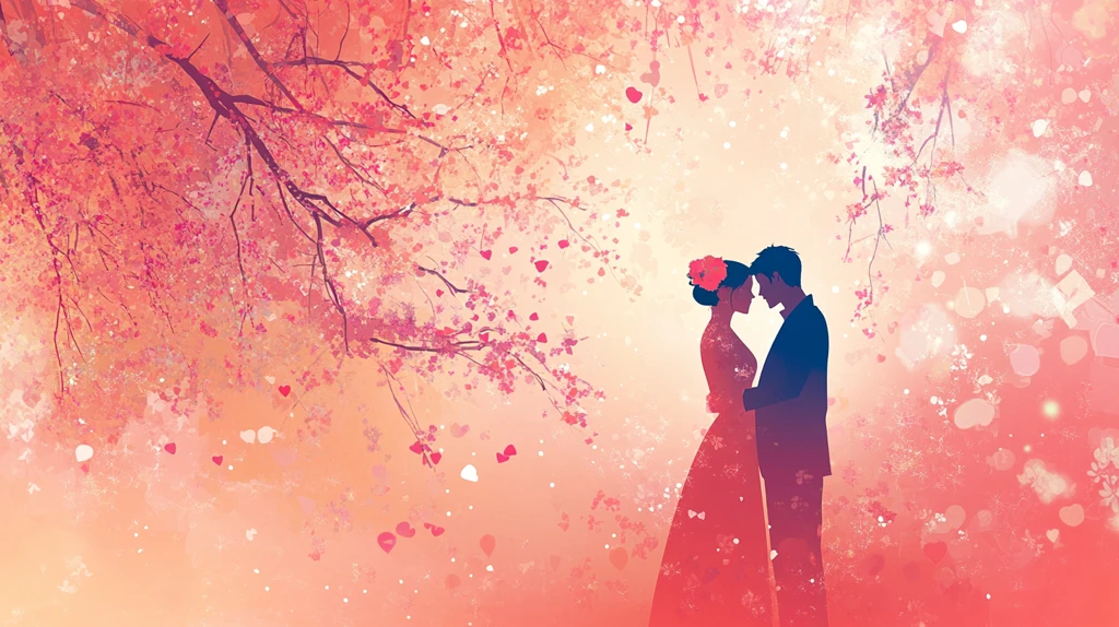 浪漫情侣插画背景